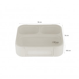 Microwavable Lunchbox with Fork and Spoon - Beige
