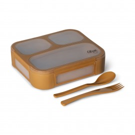 Microwavable Lunchbox with Fork and Spoon - Caramel