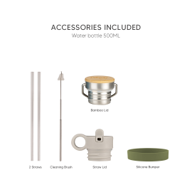 Water Bottle 500 ml - Olive Green