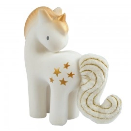 Natural Rubber Baby Rattle in Giftbox - Shining Stars Unicorn